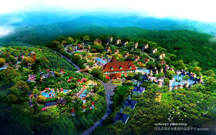 白鹿國際溫泉規(guī)劃鳥瞰圖