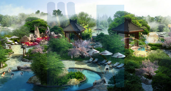 ?；◢u溫泉城日本溫泉設計效果圖