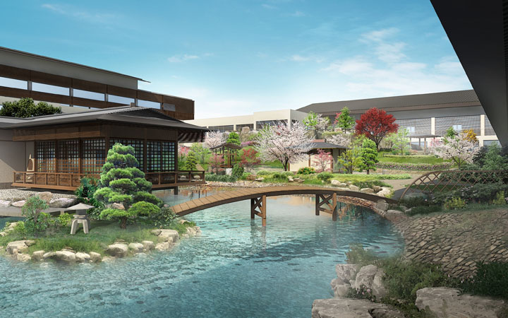 天津恒大世博中心庭院溫泉規(guī)劃設計效果圖